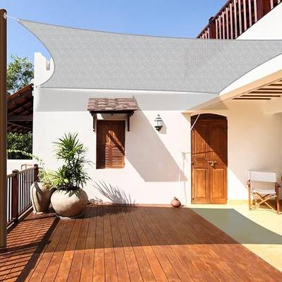 Coarbor 10'x12' Sun Shade Sail Outdoor Canopy Cover Rectangle Heavy Duty Shade Cloth for Backyard Yard Deck Patio Garden Outdoor, Light Grey