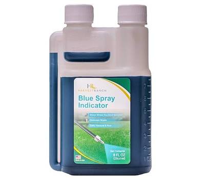 No Mess Herbicide Dye - Blue Lawn Dye for Pesticides, Insecticides - Blue Spray Turf Mark - Pattern Indicator for Fertilizer - Non-Permanent Weed Spray Marker - Twin Neck Bottle - 8oz