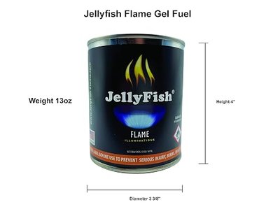 Real JellyFish Flame Premium Gel Fuel 48 Cans Indoor or Outdoor Made in USA 13oz