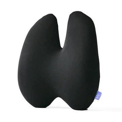 C CUSHION LAB Extra Dense Lumbar Pillow - Patented Ergonomic Multi-Region Firm Back Support for Lower Back Pain Relief - Lumbar Support Cushion with Strap for Office Chair, Car, Sofa, Plane - Black
