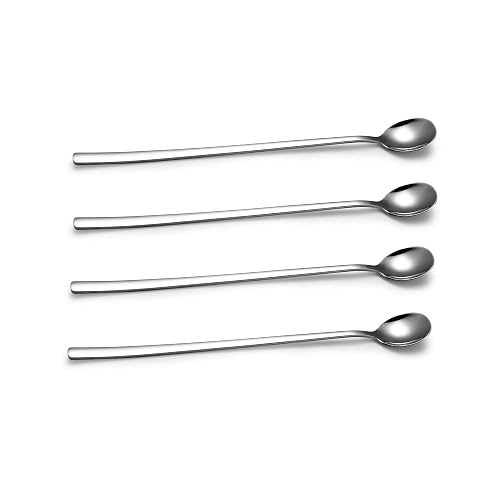 IMEEA Iced Tea Spoons Long Handle 10-Inch SUS304 Stainless Steel Stirring Spoon Cocktail Spoons Drink Mixing Spoon, Set of 4