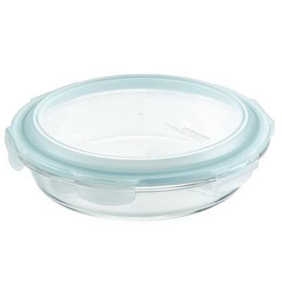LOCK & LOCK LocknLock Purely Better Glass Round Pie Baking Dish/Food Storage Container with Lid, 9.5 Inch, Clear