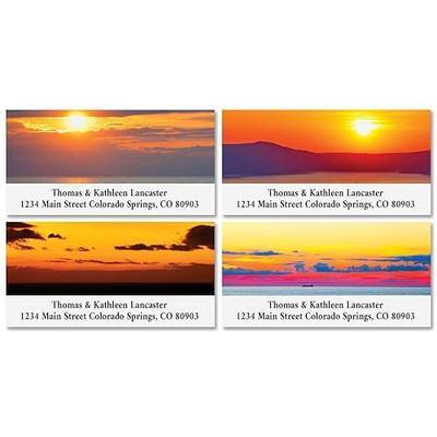 Sea Sunset Personalized Address Labels - Set of 144 (4 Designs), Self-Adhesive, Flat-Sheet Labels, by Colorful Images