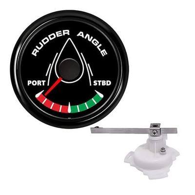 KAOLALI 52mm Rudder Angle Indicator Waterproof Gauge Meter 0-190 ohm with Mating Angle Sensor for Boat Yacht 52mm 9-32V Backlight(Black)