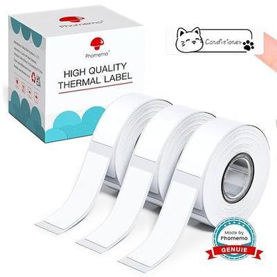 Phomemo Labels D30 D30D Label Tape, Black on White Print Master Name Labels | Pre-cut Rounded Corners for Clean, Sleek Labeling, No Curl or Peel, Clean Tear, BPA-Free Thermal Paper for Kids School Items