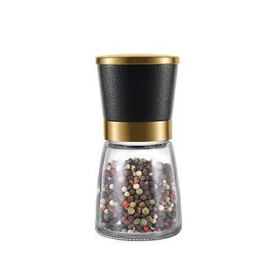Gold Salt and Pepper Grinder 1PCS VEVOK CHEF Adjustable Ceramic Sea Salt Grinder Golden Black Stainless steel Salt and Pepper Shaker Refillable Spice Mill