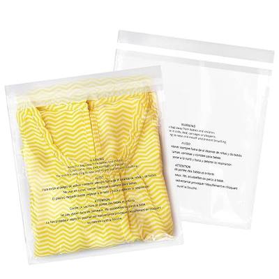 iMailer - 200 Pcs 11" x 14" Clear Poly Bags with Suffocation Warning Self Seal 1.6 Mil for Shipping, Packaging, T-Shirt - Permanent Adhesive