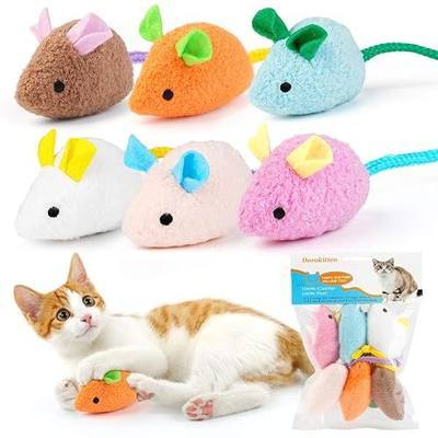6 Pcs Catnip Cat Toy Plush Mouse Chew Toy with Catnip Filler for Cats | Mouse shape and multiple colors attract cats, while the bite-resistant plush toy helps relieve daily fatigue