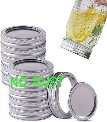 Wide Mouth Canning Lids and Rings for Ball or Kerr,Mason Jar Large Lids and Bands Set of 12
