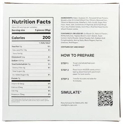 Simulate, Plant Based Chicken Nuggs, 10.4 Ounce