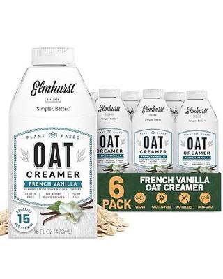 Elmhurst 1925 French Vanilla Oat Creamer - 16 Ounce (Pack of 6) Dairy-Free, Vegan, Kosher, Low Sugar, Shelf Stable Creamer Made with Water & Oat Grains for Healthier, Simpler Plant Based Alternatives