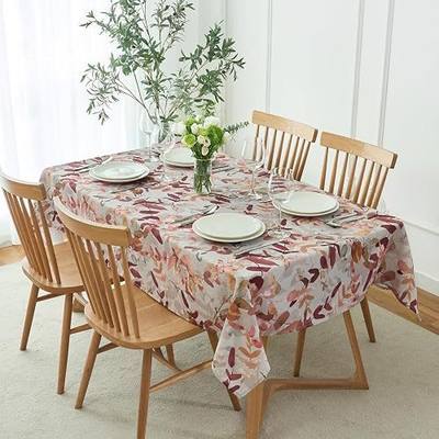 maxmill Fall Leaf Print Tablecloth, Spill-Proof Water Resistance, Countryside Leaves Table Cloth for Harvest, Thanksgiving Dinner Tablecloths, Holiday Dinner and Family Gatherings, 60 x 140 Inch