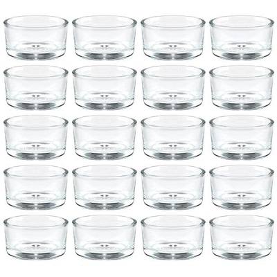 36 Pack Clear Glass Tealight Candle Holders, 1.8 Inch Wide x 1 Inch High, for 1.5" Tealights, Bulk for Wedding Centerpieces, Party, Dinner, Home Decor