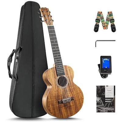 Caramel 30" 6 String Acacia KOA CB207G Beginner Travel Guitalele | Handmade Ukelele Starter Kit