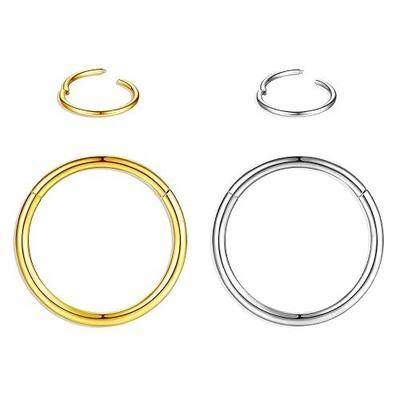 BMMYE Hoop Nose Ring for Women Small Titanium Hypoallergenic Surgical Steel Body Piercing Jewelry Silver Gold Lip Ring 20g 18g 16g 14g Aretes para La Nariz