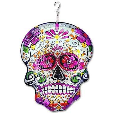 Fonmy Kinetic 3D Metal Garden Wind Spinner Quality Hanging Ornament for Home and Garden 12inch Mandala Daisy Sugar Skull Wind Spinners
