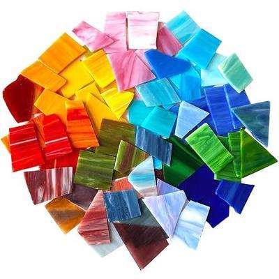 LITMIND 2.2LB Irregular Stained Glass Scraps - Mosaic Glass Pieces & Mosaic Tiles for Crafts Bulk in Assorted Colors and Shapes, Perfect for Mosaic Making Projects, Home Decor, and More