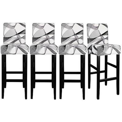 Lellen Jacquard Bar Chair Stool Cover - 4 Pack Stretch Chair Slipcover Pattern for Short Swivel Dining Chair-Counter Height Side Chairs(839K)