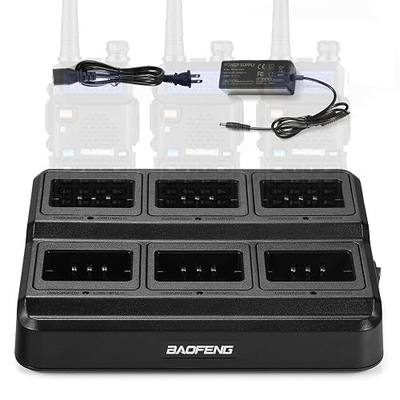 BAOFENG UV-5R Six Way Charger Multi Unit Charger Station for UV-5R 8W BF-F8HP GT-5R UV-5R+ Plus UV-5RE UV-5RTP UV-5RX3 UV-5RA UV-5G Walkie Talkie and Battery