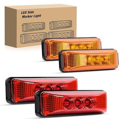 Nilight 4PCS 3.9 Inch 3 Led Truck Trailer Light Front Rear LED Side Marker Lights Clearance Indicator Lamp Waterproof Sealed Surface Mounted LED Marker Light