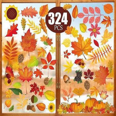 Funnlot Fall Decorations- 324 PCS Fall Window Clings Stickers Decorations for Glass Thanksgiving Autumn Decor for Home Office Classroom