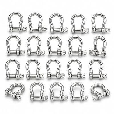 YOUNTHYE 20 PCS M6 Stainless Steel Screw Pin Shackles, 1/4 Inch 304 Stainless Steel Bow Shackle Set, Small Clevis Connectors for Chain, Rope, Anchor Lines, Tie Downs, Trailer and Outdoor Utility Use