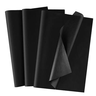 MIAHART 50 Sheets Black Tissue Paper 20X14 Inch Gift Wrap Paper Bulk Art Tissue Gift Wrapping Accessory Paper for Graduation Birthday Party Decor