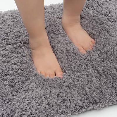 Luxury Bathroom Rug Mat, Soft Memory Foam Mat, Thick Plush Shag Bath Rug, Absorbent, Non-Slip, Machine Washable, Quick Dry, Premium Carpet Mat for Bathroom, Shower, Bathtub Gray 20"x32"