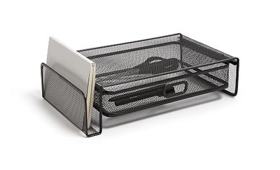 TRU RED Mesh Phone Stand for Desktop Phones – Telestand Desk Organizer for Office Use