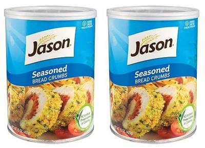Jason Seasoned Bread Crumbs 15oz (2 Pack) In Resealable Container, No Artificial Preservatives or Colors