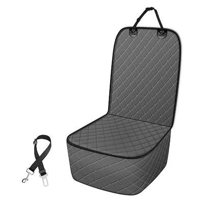 Femuar Pet Front Seat Cover, Waterproof Heavy Duty Front Dog Seat Cover with Anchors, Nonslip Net Backing & Scratchproof Dog Car Seat Cover - fit Most Cars, Trucks & SUVs