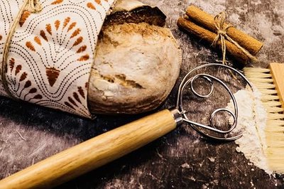 13.5" Original Danish Dough Whisk/Dutch Whisk and Baker‘s Bench/Counter Brush-Bakers Bread Kit Bundle-Hand Mixer/Blender for Cake Bread Pizza and Pastry Making, Stainless steel