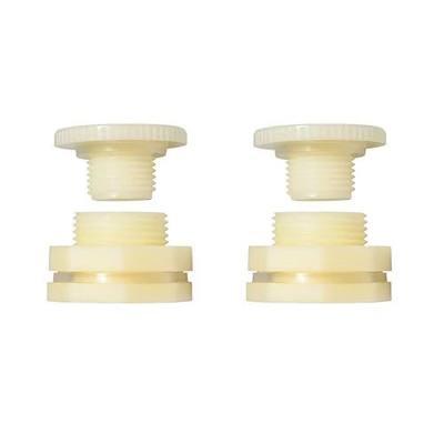 Quickun 1" ABS Bulkhead Water Tank Connector Adapter Fitting with Plugs Thru-Bulk Pipe Fitting (Set of 2)