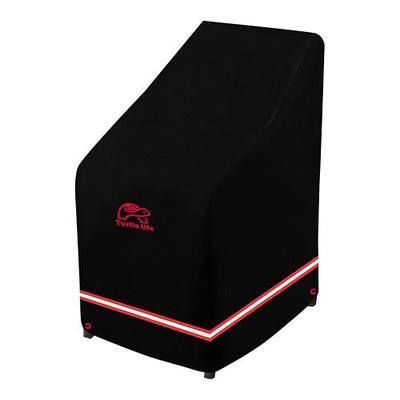 Turtle Life Patio Stackable Chair Cover, Heavy Duty Waterproof Outdoor Furniture Stacking 4-8 Chairs Covers, Anti-Fading Cover for Bar Stool Chair, Black, 26" W x 34" D x 45" H