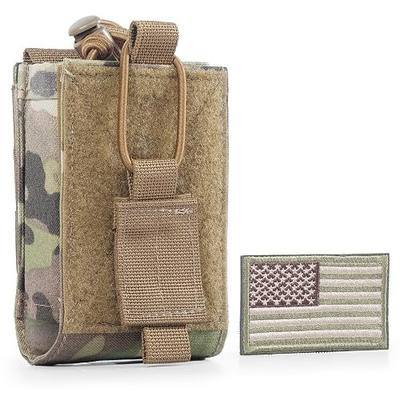 ONETIGRIS Radio Holster for BaoFeng UV-5R BF-F8HP Nylon MOLLE Pouch for Walkie Talkie Camo, 1 Pack