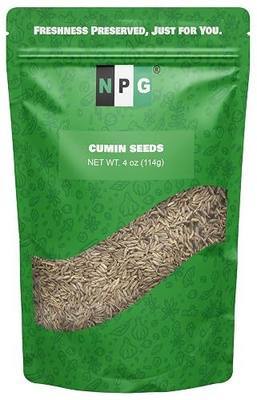 NPG Whole Cumin Seeds 4 oz, Raw, All Natural, Non-GMO | Warm Earthy Flavor, perfect for curries, biryani, chili, tacos, kebabs, hummus, falafel and roasted vegetables, gluten free