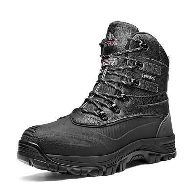 NORTIV 8 Men's Insulated Waterproof Construction Rubber Sole Winter Snow Ski Boots