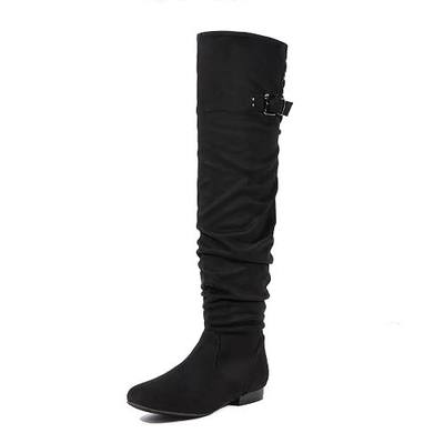 DREAM PAIRS Women's Over The Knee Flats Slouch Thigh Boots
