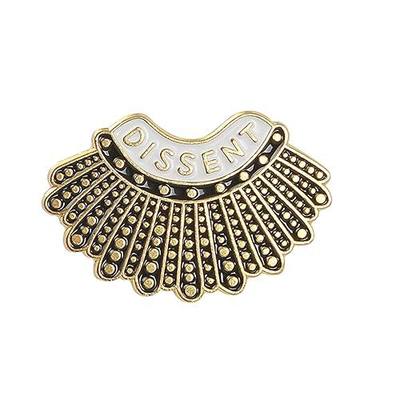 ROSTIVO RBG Dissent Collar Enamel Pin Ruth Bader Ginsburg Feminist Brooch