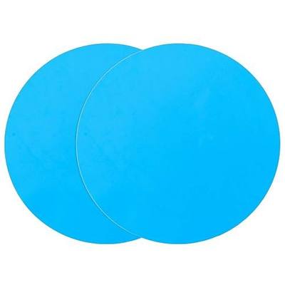 2PCS Collapsible Round Silicone Microwave Mats, 12 inch Macaron Non-Stick Heat Resistant Oven Turntable Mat (2Mat Blue)