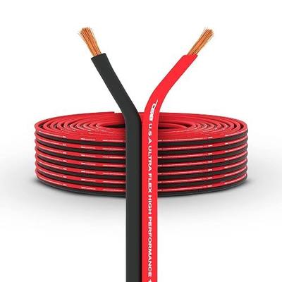 DS18 SW-10GA-100RB 10-GA Ultra Flex Speaker Wire Red and Black 100 Ft - Speaker Cable for Audio Applications