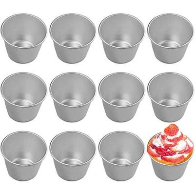Aluminum Popover Pan Individual Pudding Cups Flan Molds 3.15 inch Height | 12 Pieces Nonstick Tumblers Popovers Chocolate Molten Raspberry Molds