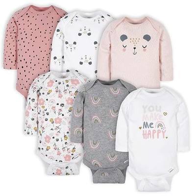 Gerber Baby Girls' 6-pack Long-sleeve Onesies Bodysuits