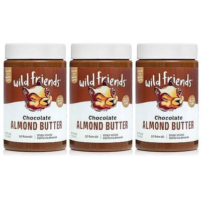 Wild Friends Foods Chocolate Almond Butter - All Natural Simple Ingredient Nut Butter Spread - Gluten Free, Non-GMO, No Added Sugar, No Palm Oil or Preservatives - 16 Ounce Jars (Pack of 3)