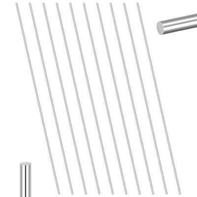 10 Pieces 304 Stainless Steel 3mm x 300mm Model Straight Metal Round Shaft Rods, Lathe Bar Stock for Toy Car Helicopter Airplane