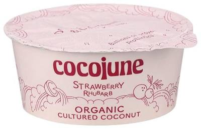 Cocojune Organic Strawberry & Rhubarb, Pink, 4 Ounce (Pack of 1)