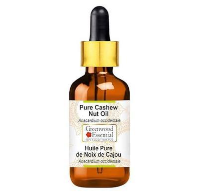 Greenwood Essential Cashew Nut Oil (Anacardium occidentale) with Glass Dropper | Infused | Pure | Non-Sticky | Lightweight | Moisturizing | For Skin & Hair | Multi-Purpose Use | Unisex |15ml (0.50 oz)