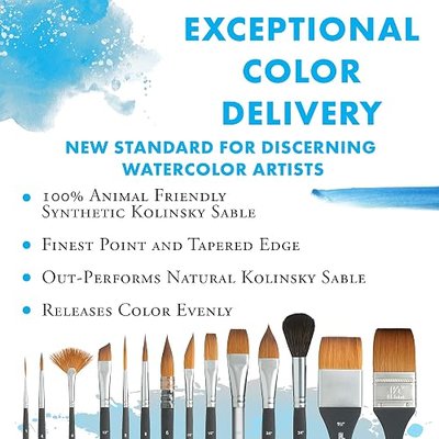 Princeton Aqua Elite Dagger Brush, Synthetic, Short Handle, Size 3/8 inch, 1 Count