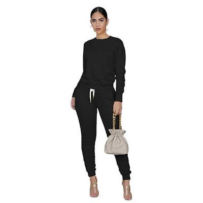 LINLIS Two Piece Outfit For Women Long Sleeve Pullover With Drawstring Long Pants Tracksuit Jogger Set with Pockets