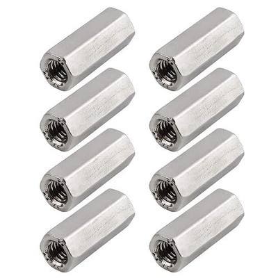 M6 X 1.0-Pitch 30mm Hex Coupling Nut, Pack of 8 | Hex Width 10mm, 304 Stainless Steel, Rod Coupling Nuts